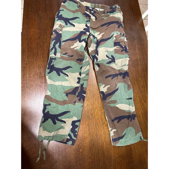 US Army Woodland Camo Combat Ripstop Trouser Pant Men Large Military Hot Flaws - Picture 1 of 13